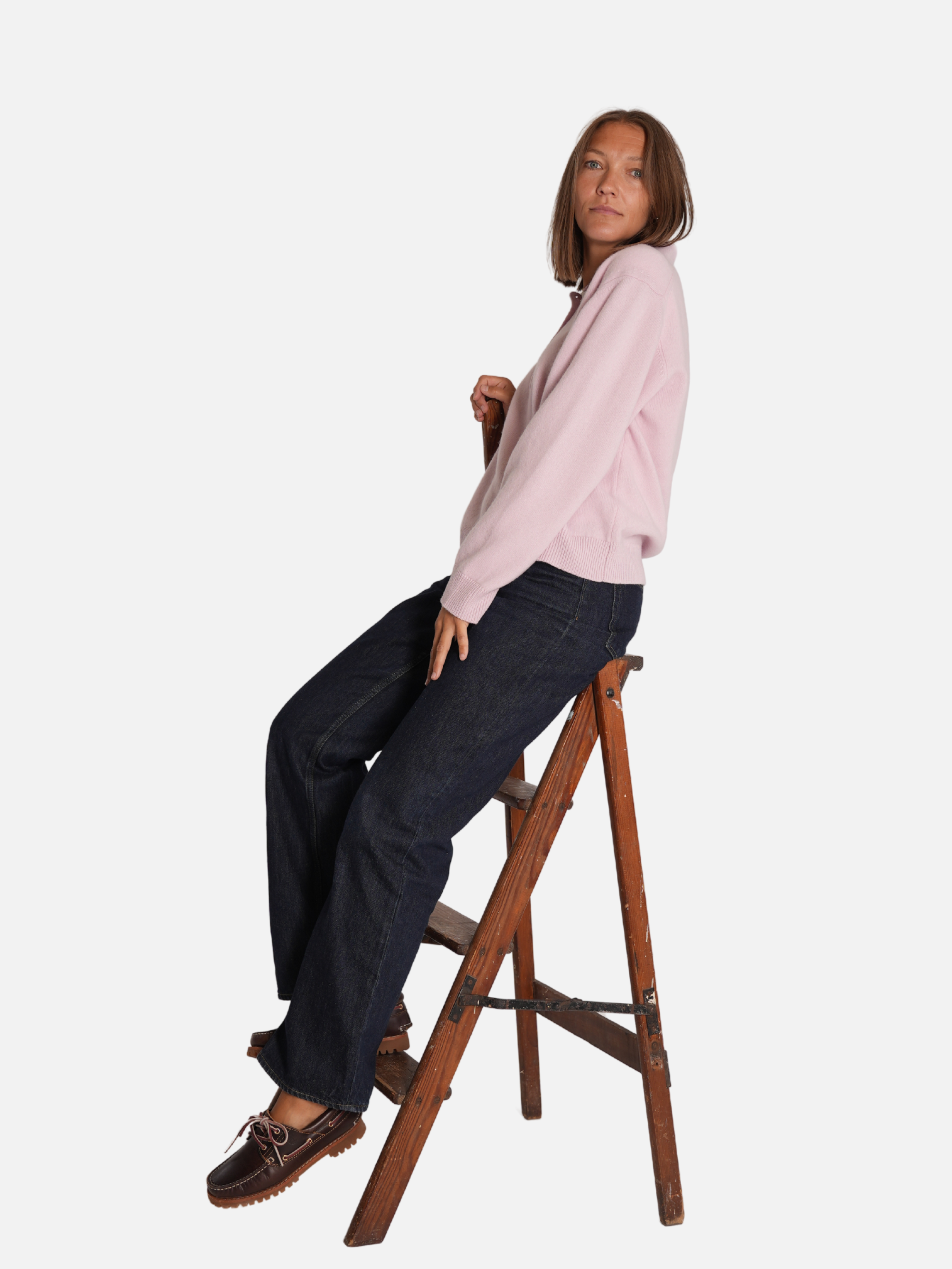 Léa merino polo - Soft pink