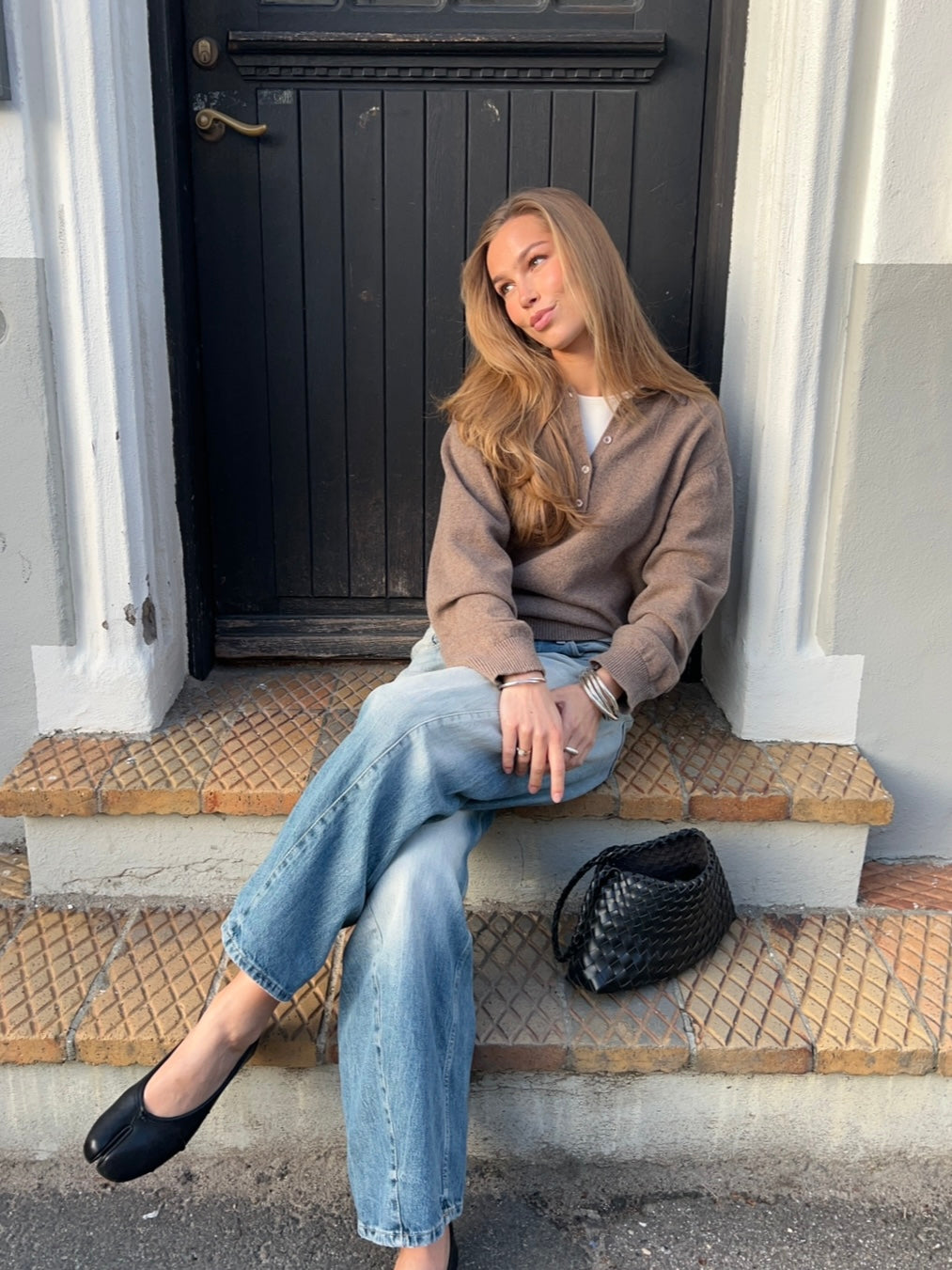 Lea merino polo - Brown