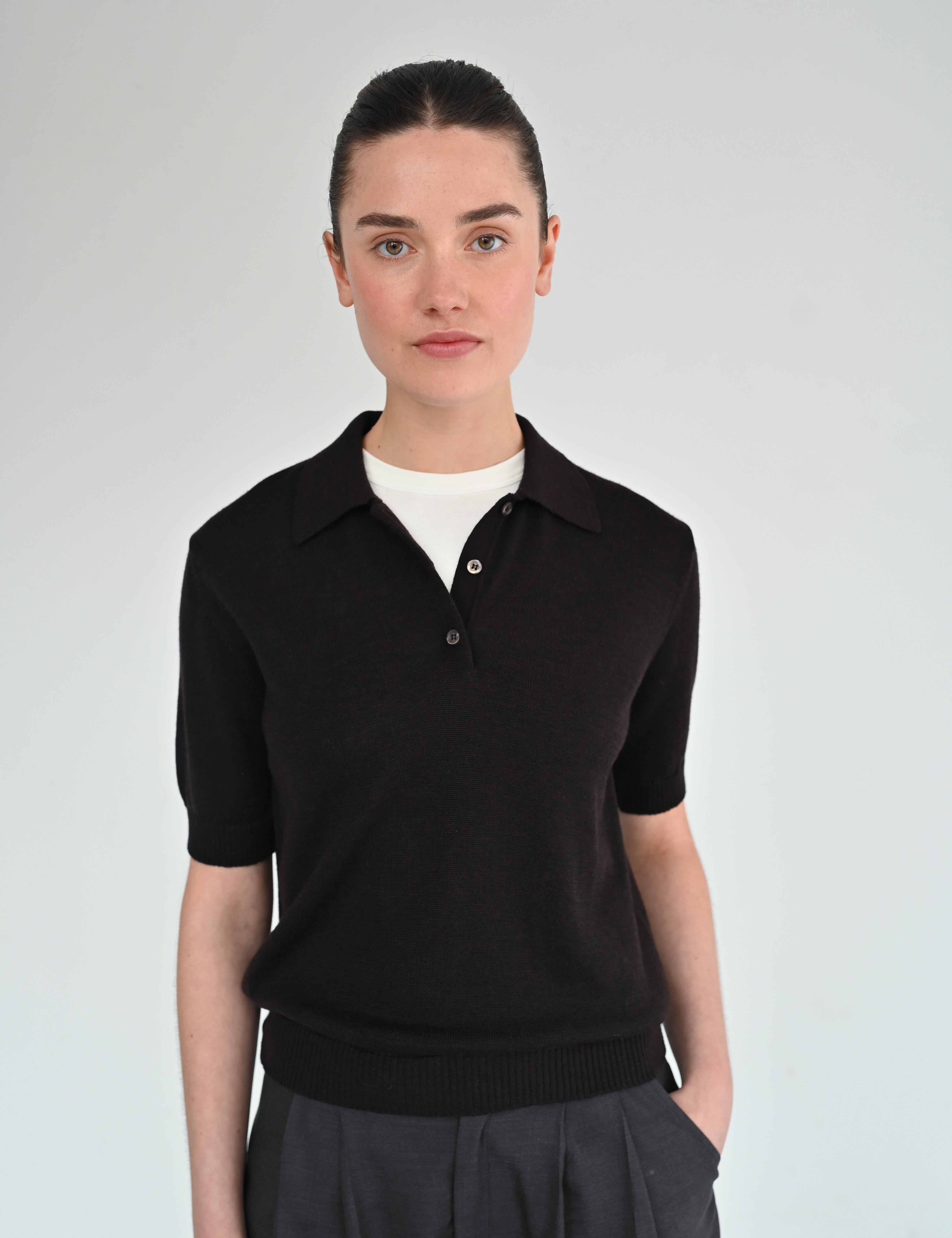 Luce polo tee - Espresso