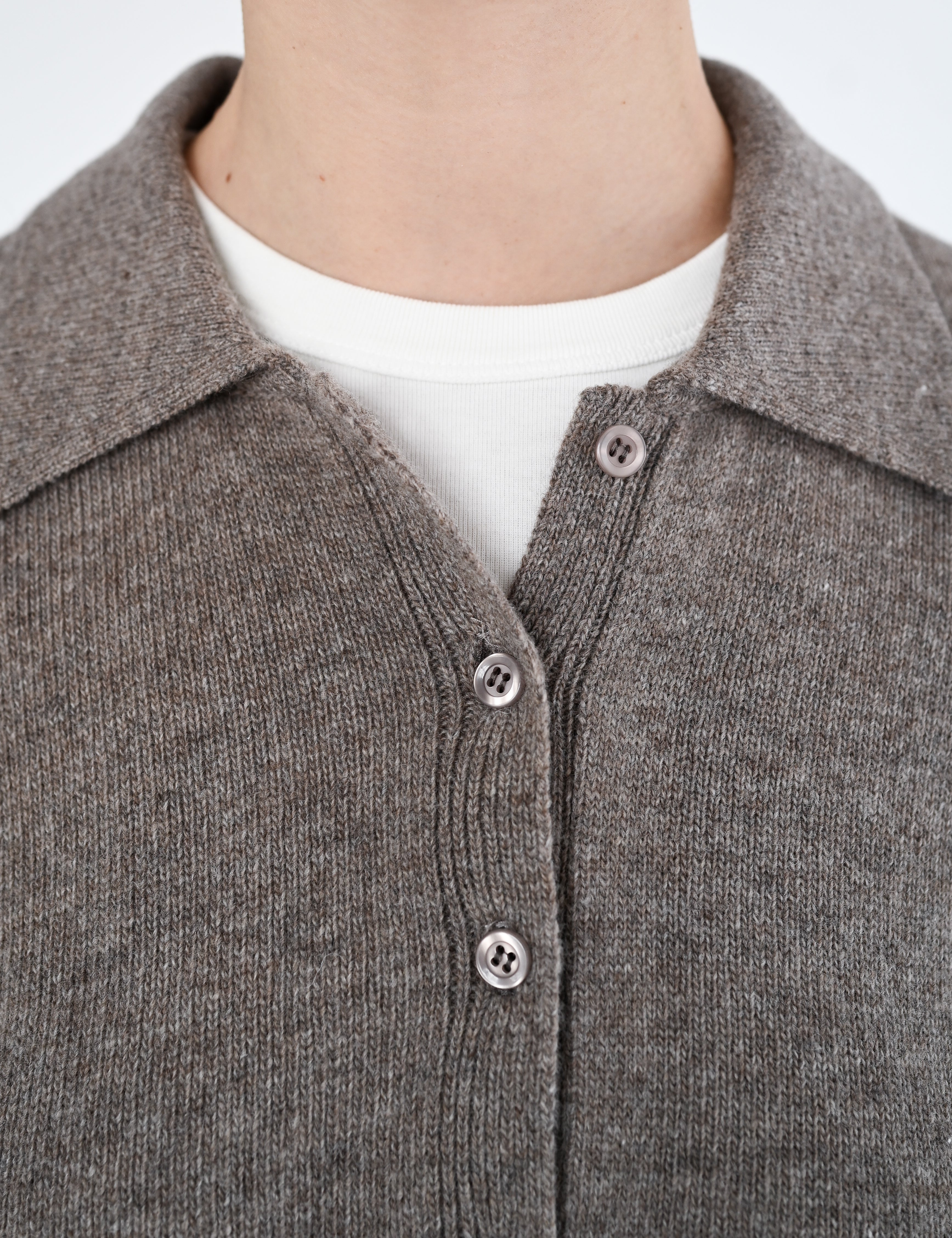 Lea merino polo - Brown