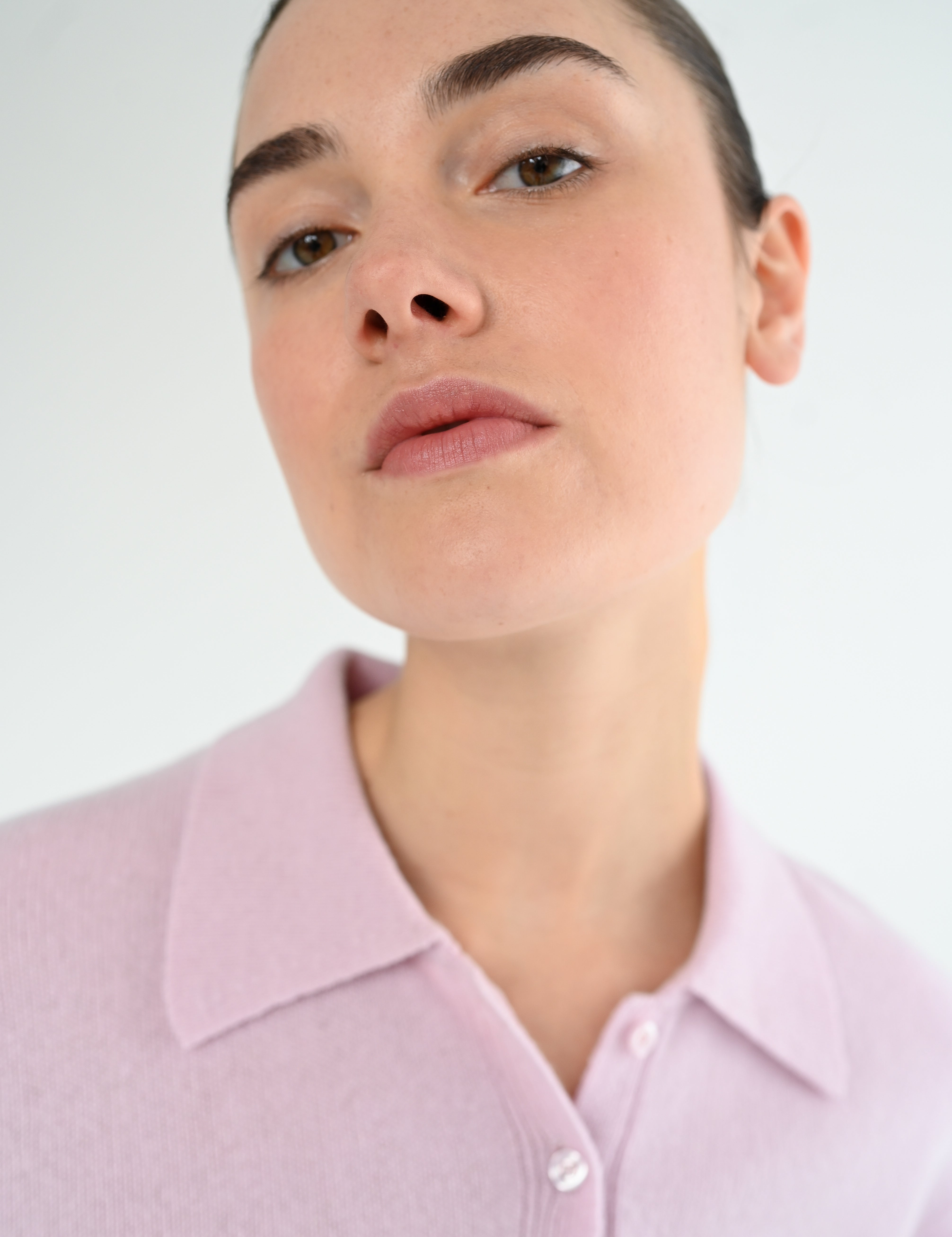 Lea merino polo - Soft pink