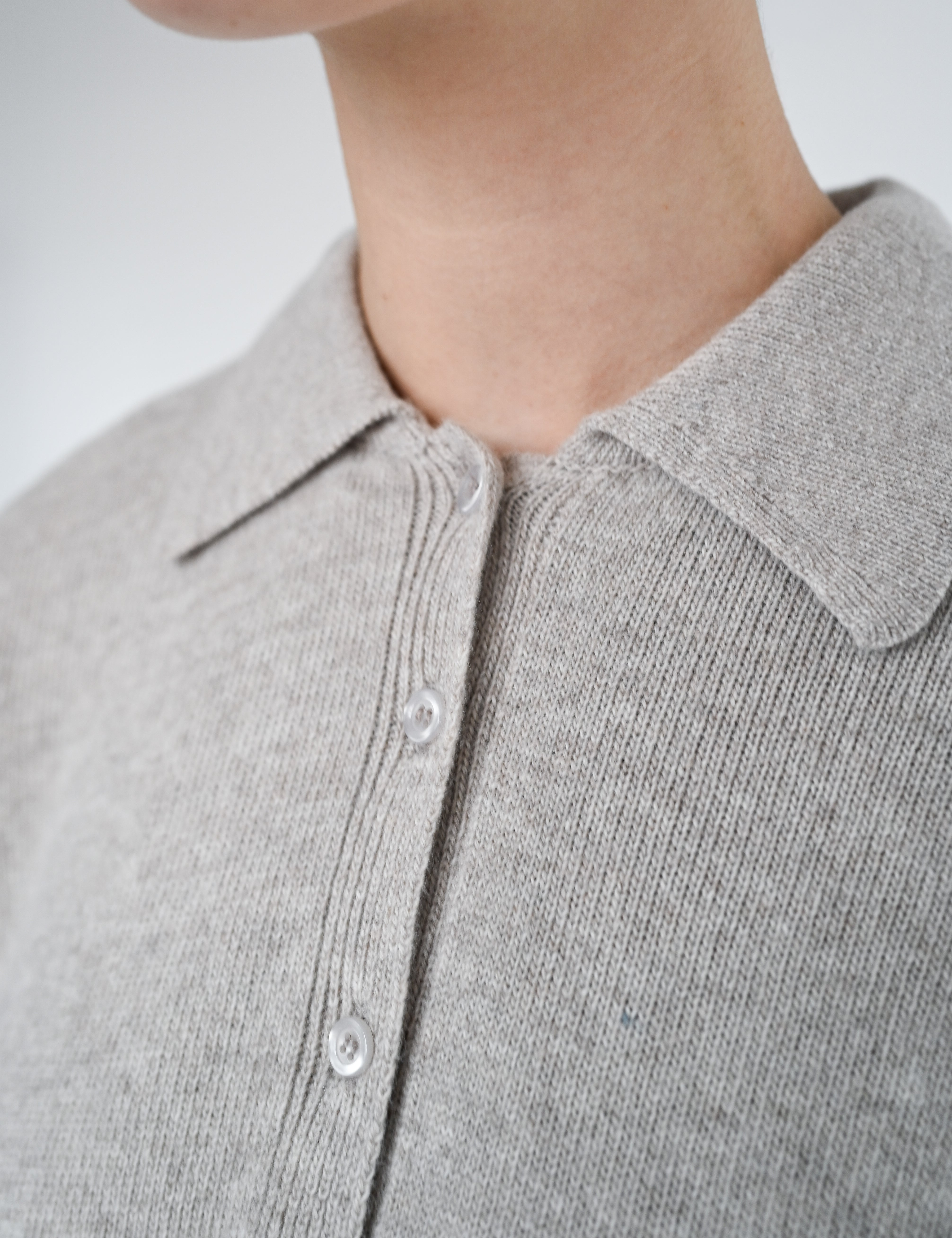 Lea merino polo - Sand